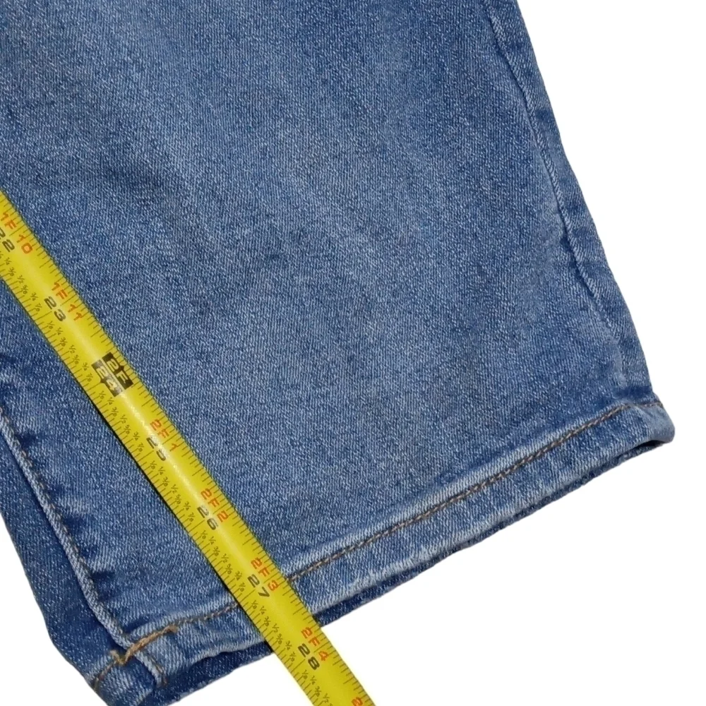 ELOQUII Baggy Straight Plus Asymmetrical Waist Ankle Denim Pants Jeans Size 14